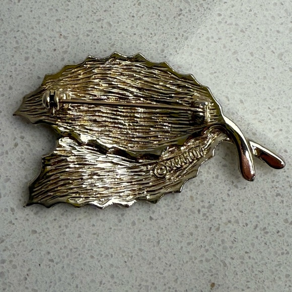 Vintage Sarah Coventry Leaves Brooch Gold Tone 1968 MCM Wooded Beauty - Picture 7 of 9